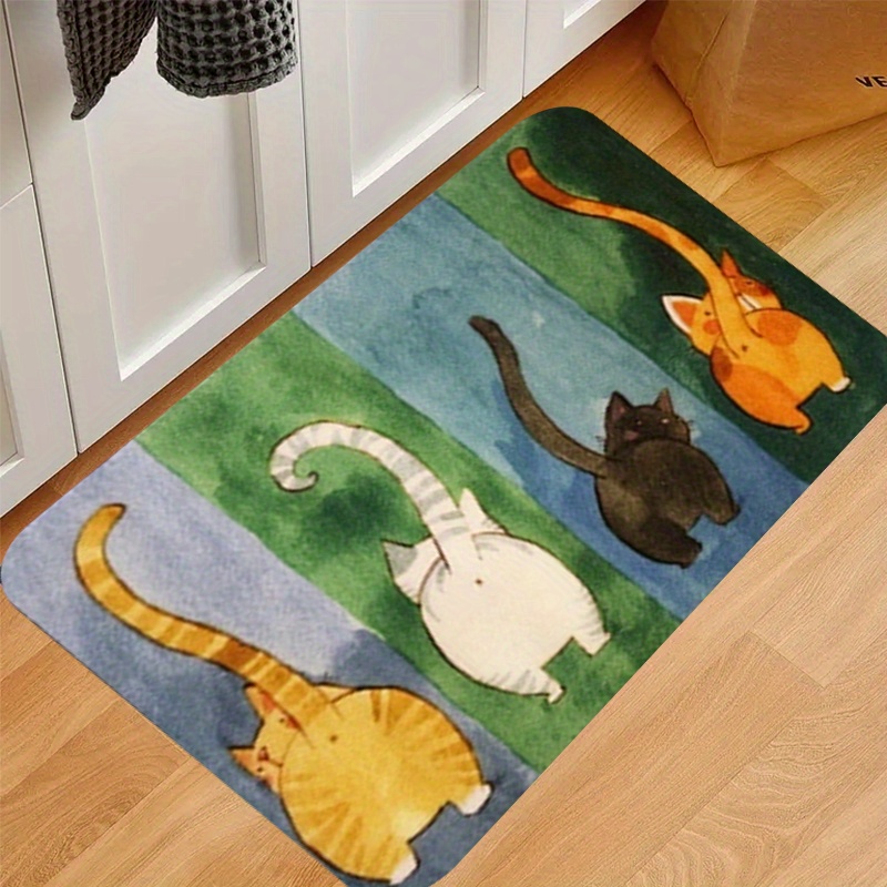 Cute Cat And Dog Pattern Door Mat Comfortable Anti slip Anti - Temu