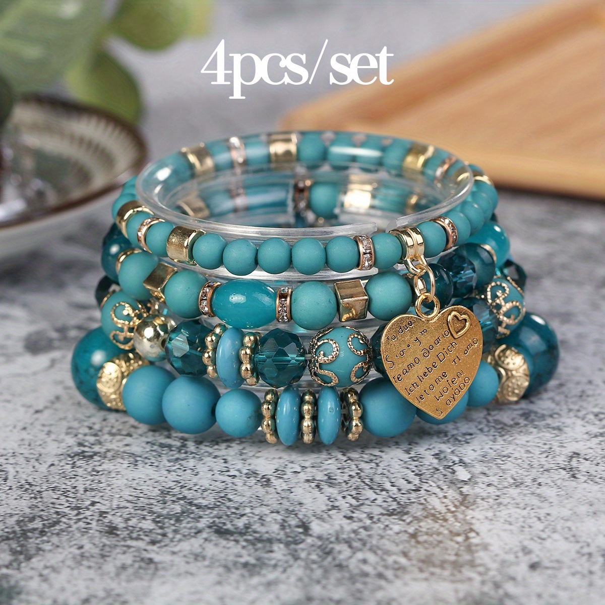 Bracelet Kit for Adults, Easy to Make, Beautiful Handmade Gifts, Turquoise  Glass & Crystal Bicone Beaded Bracelet 