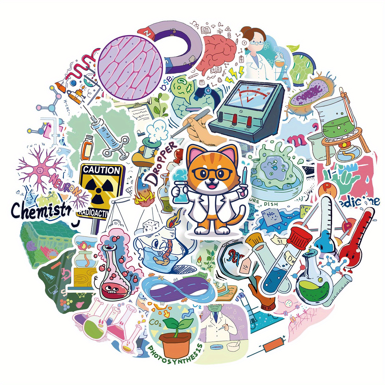 Science Lab Stickers Vinyl Waterproof Cartoon Stickers For - Temu