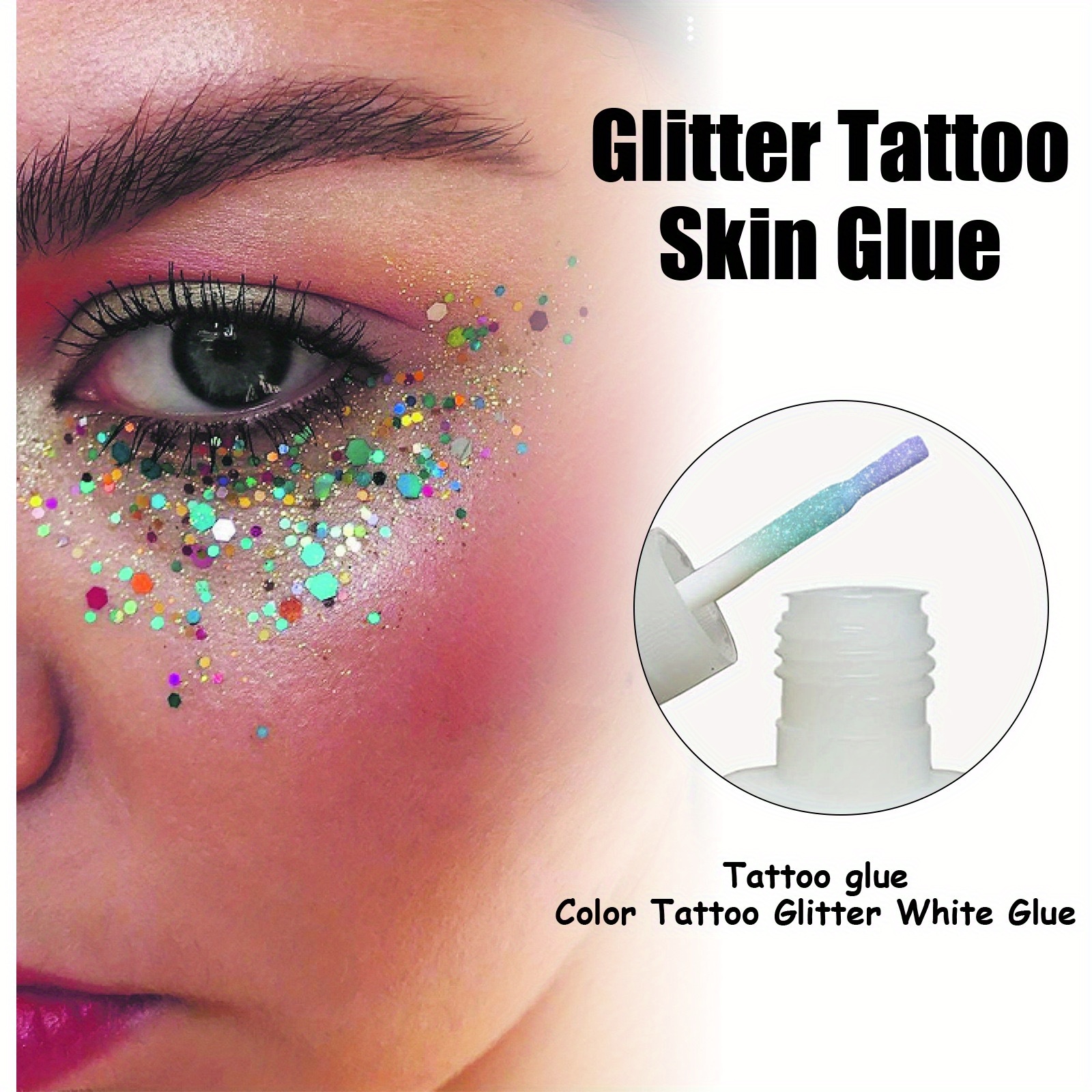 Crystal Face Roller Glitter Tattoo Skin Glue Face Body Skin - Temu