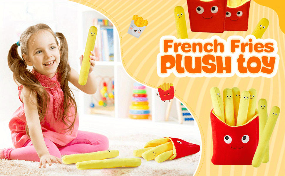 1pc 30cm/11.81in Emotional Support Smile French Fries Plush