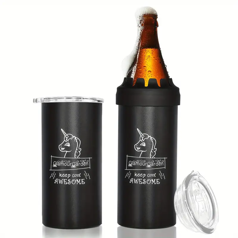Double Wall Vacuum Insulated Beer Cooler Can Cooler Coozie For Glass  Bottles - Keep Your Drinks Cold And Refreshing All Day Long - Temu