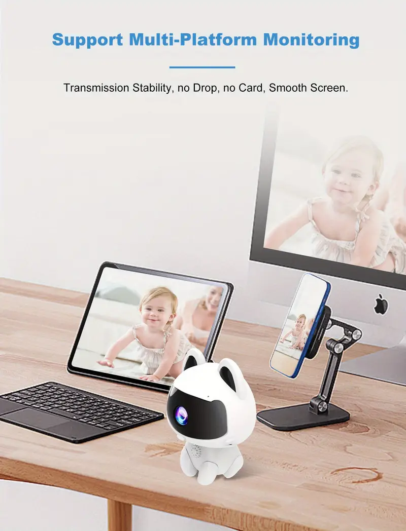 wireless home security ip camera motion detection smart indoor 1080p night vision wifi camera 2 4g wifi alarm push two way audio ip camera baby monitor with motion sensor and smart phone viewing app v380pro details 5