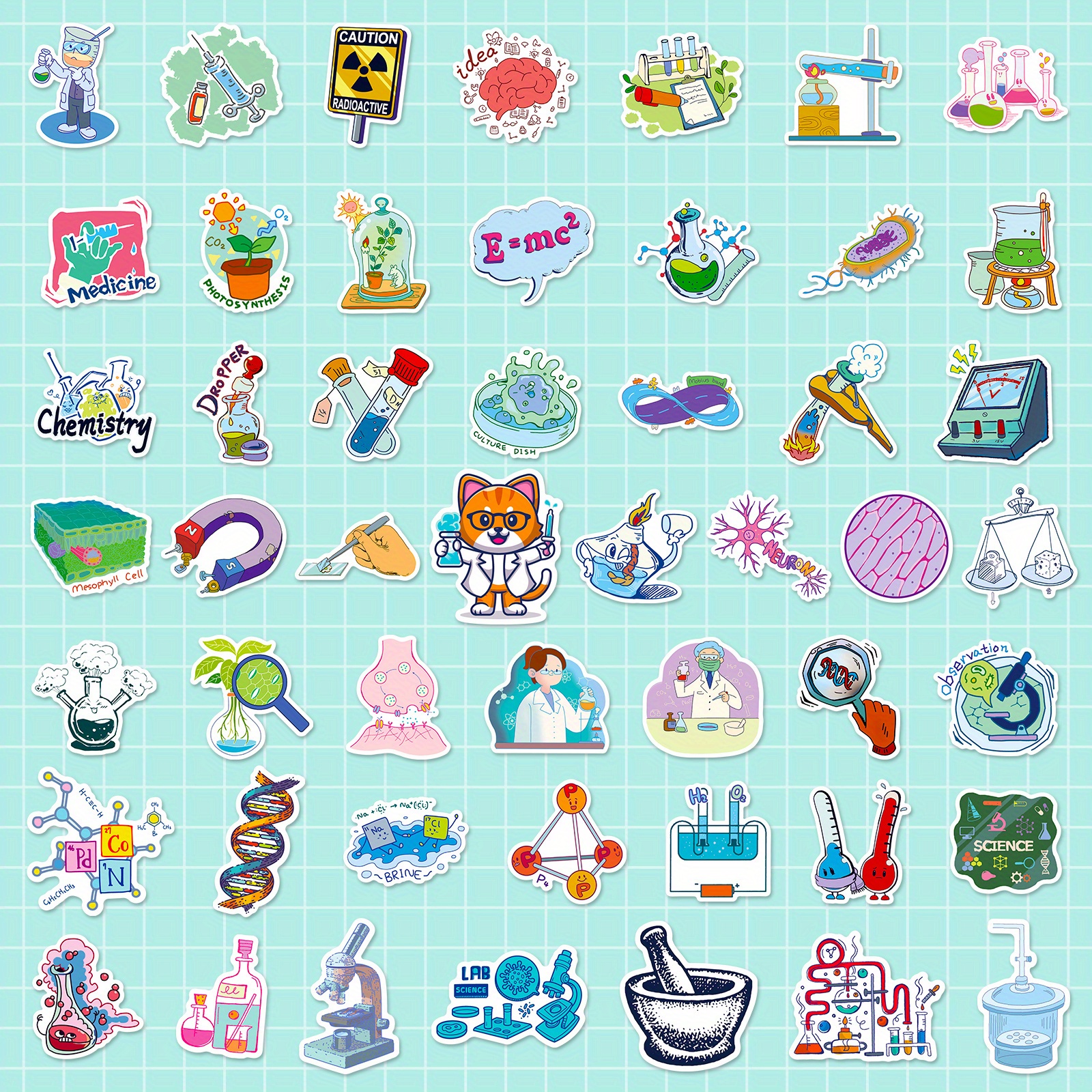 Science Lab Stickers Vinyl Waterproof Cartoon Stickers For - Temu