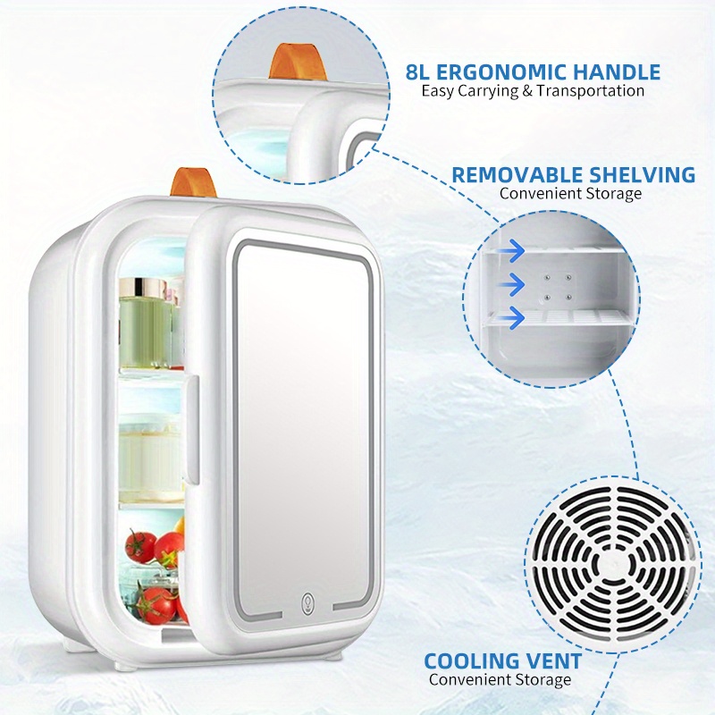 mini fridge 4 lite ac dc portable thermoelectric cooler and warmer refrigerators for holiday gift skincare beverage food home office and car camping picnic details 0