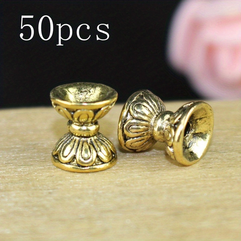 Beautiful Alloy Vintage Double sided Lotus Flower Beads Bead - Temu