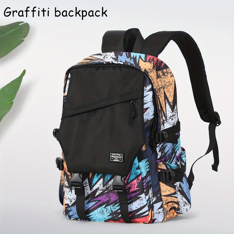 Graffiti Black Spaceman Backpack