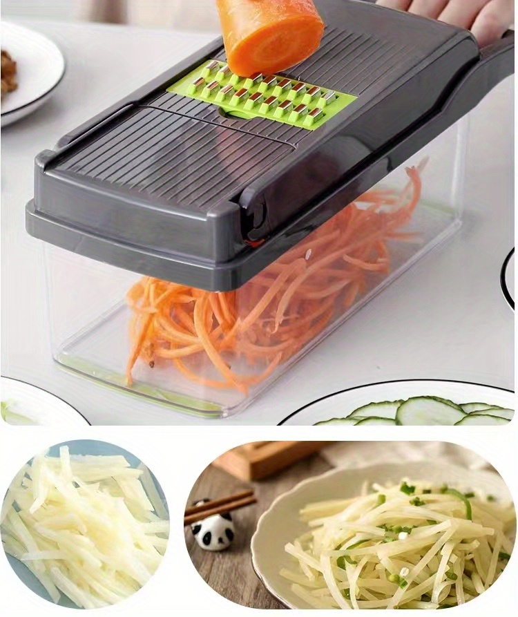 Vegetable Chopper, 1 Food/pro Onion/vegetable Cutter Slicer Dicer With 8  Blades, Potato Carrot Garlic Chopper With Container For Kitchen - Temu