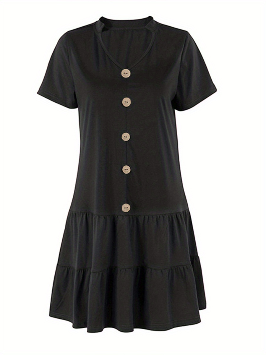 Solid Ruched Dress Casual V Neck Short Sleeve Mini Dress Temu