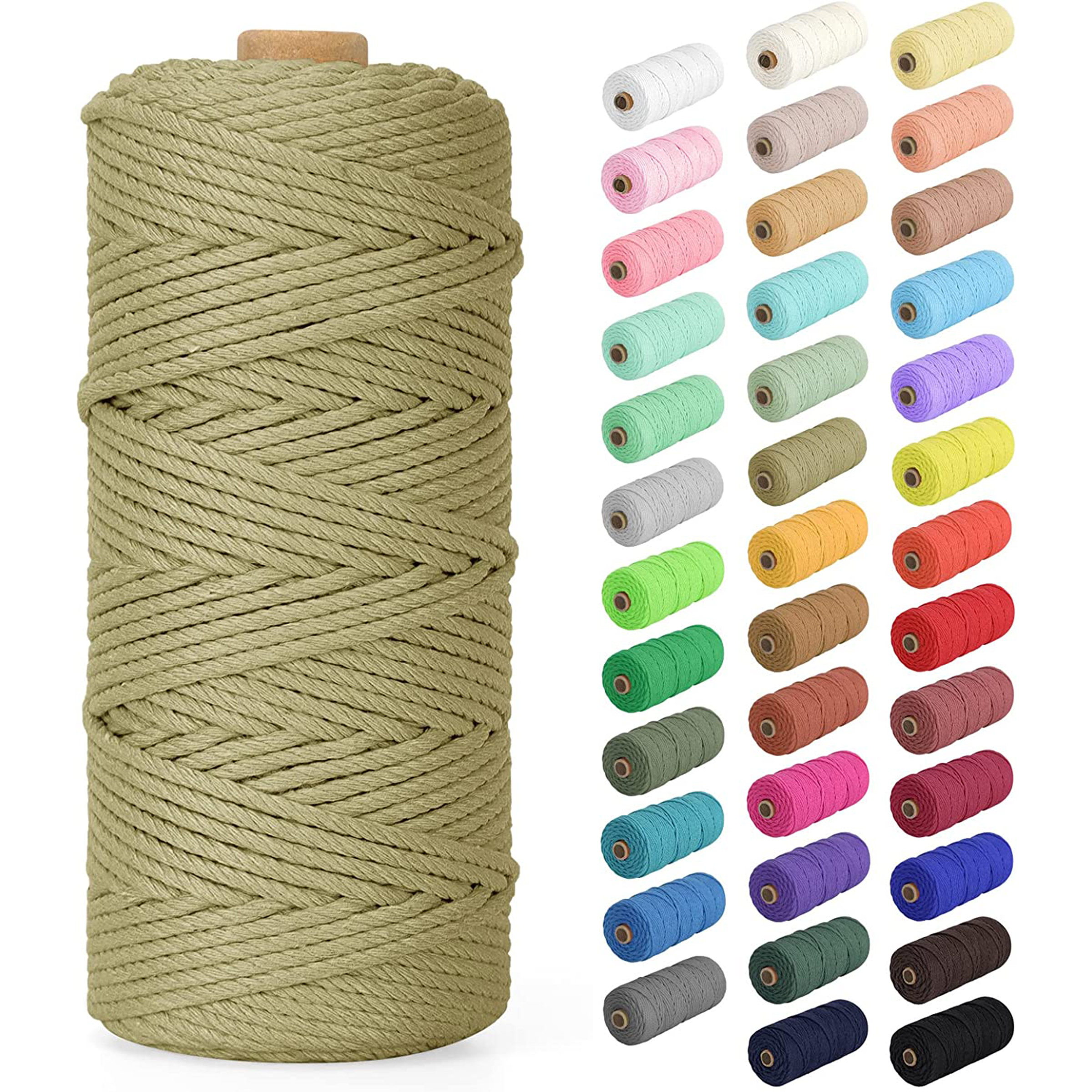 2mm 109yards Macrame Cotton Cord Twisted Jute Rope Colorful