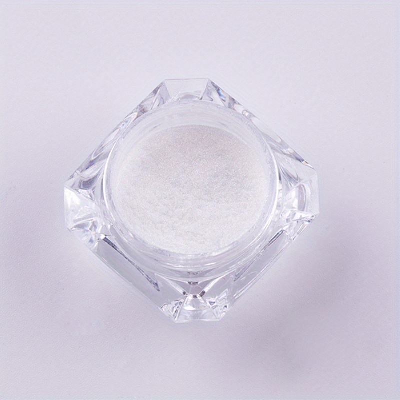 Laza White Pearl Chrome Nail Powder, 8 Colors Metallic Mirror
