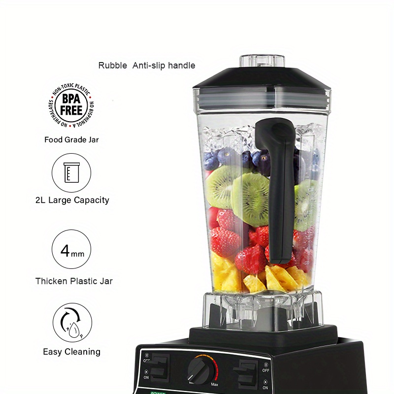 bpa free 2l jar 2200w professional smart timer pre programed blender mixer juicer food processor ice smoothies crusher details 9