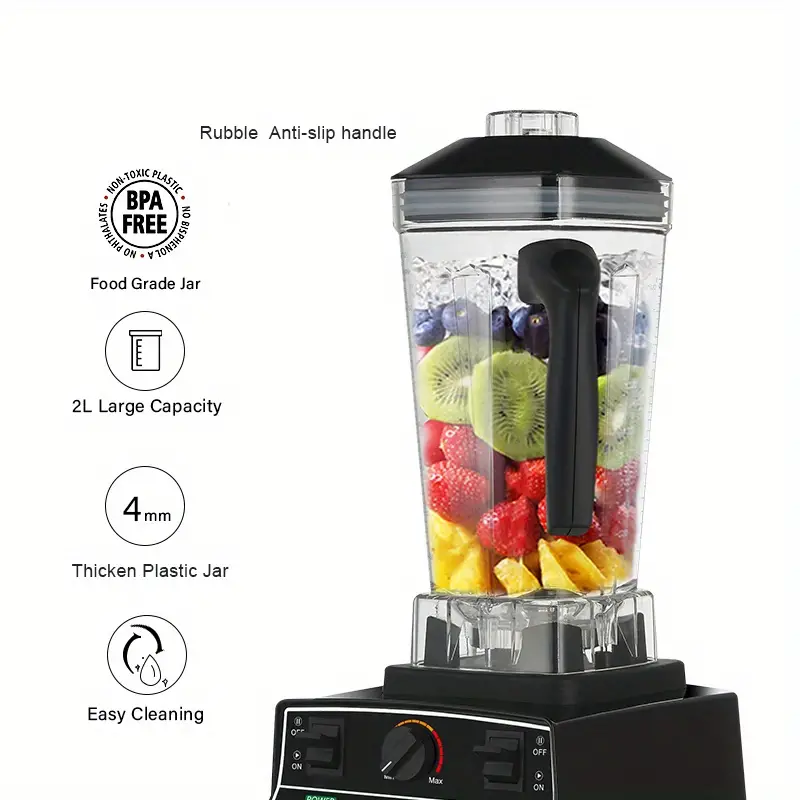 bpa free 2l jar 2200w professional smart timer pre programed blender mixer juicer food processor ice smoothies crusher details 9