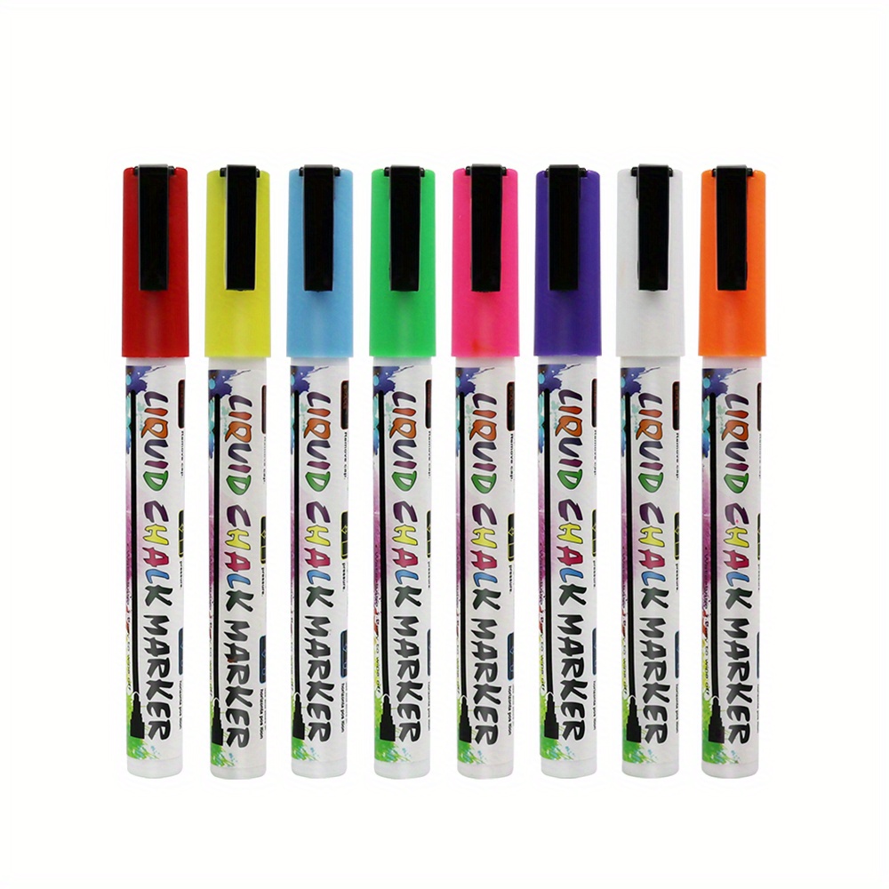 Basics Bullet/Chisel Reversible Tip Chalk Markers, Bright Colors,  Fine Point Bright Colors Fine Point