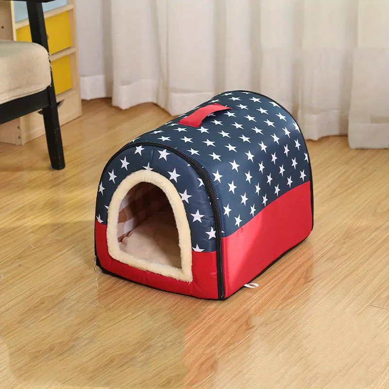 four seasons universal creative cat house plush warm dog nest dog bed soft removable dog house nest details 7