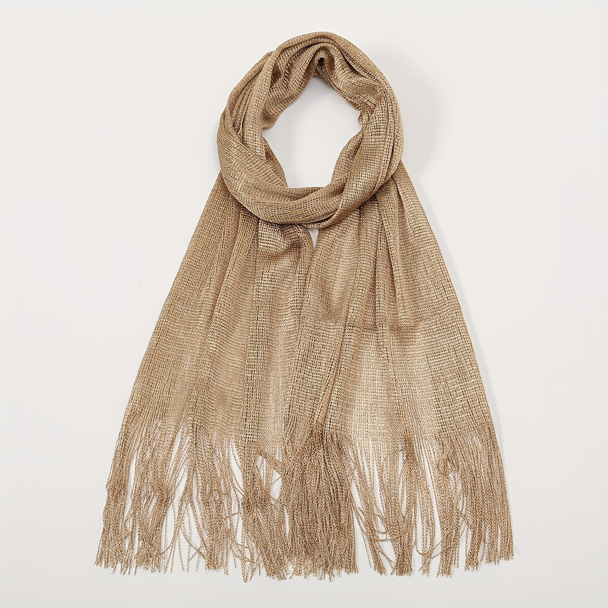 Glitter Tassel Shawl Solid Thin Wrap Cape Classic Decorative Shawls
