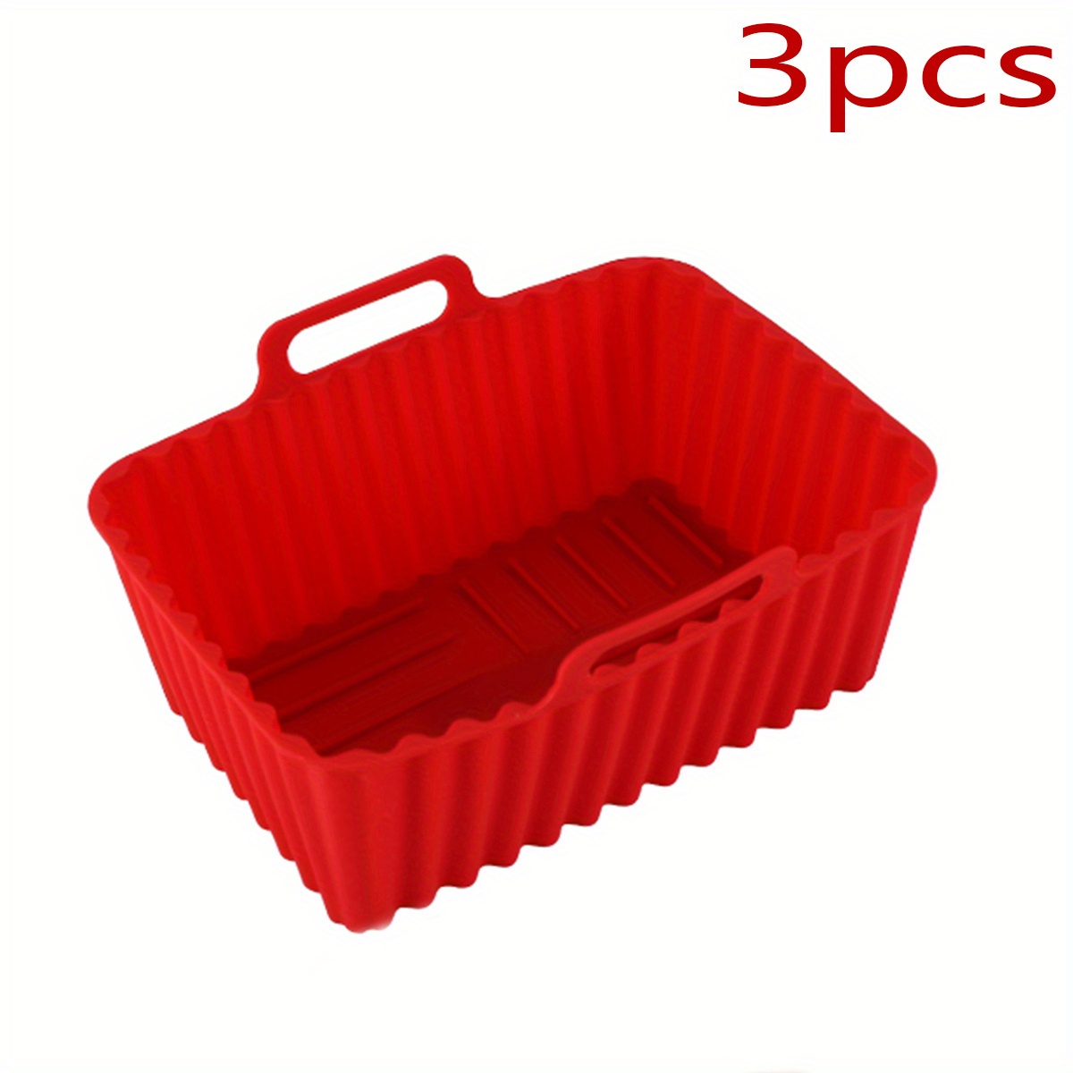 3pcs Silicone Liner For Air Fryer Reusable Food Safe Non-stick Baking Pan