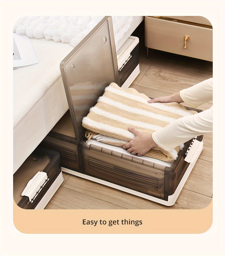  Zerdyne Paquete de 3 cajas de almacenamiento de plástico debajo  de la cama, caja de almacenamiento con ruedas debajo de la cama con tapas,  40 L : Hogar y Cocina