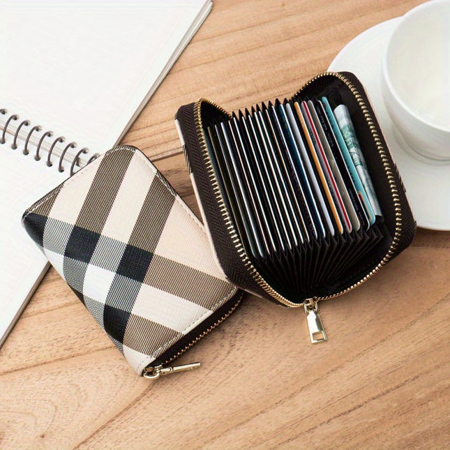 Retro Checkered Short Coin Purse, Lightweight Portable Small Wallet, Women's  Daily Versatile Credit Card Holder & Money Clip - Temu