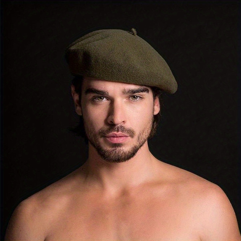 TEMU Hot Selling Winter Men's Formal Professional Casual Wool Beret Dual-purpose Hat Fashion High-quality Warm Men's Hat, Ideal Choice For Gifts