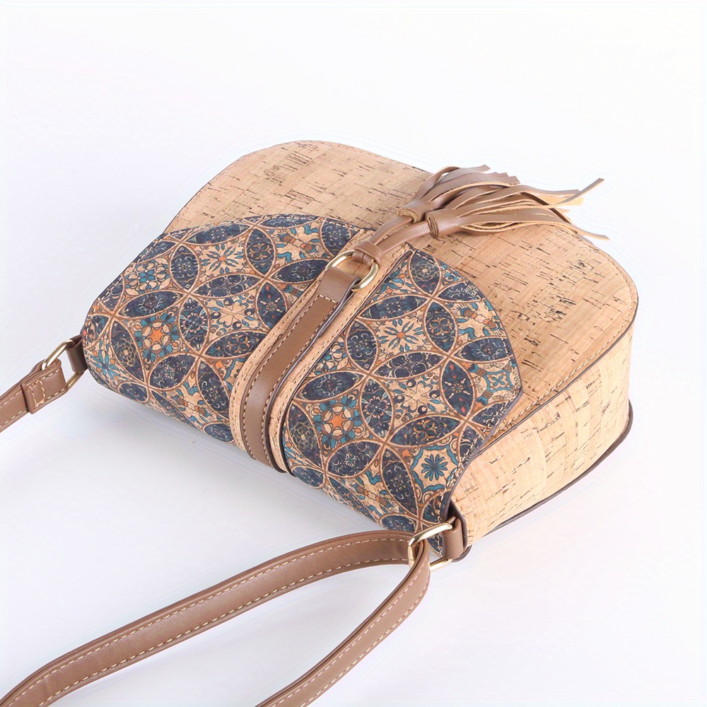 Vintage Pattern Shoulder Bag, Flap Crossbody Bag, Classic Storage