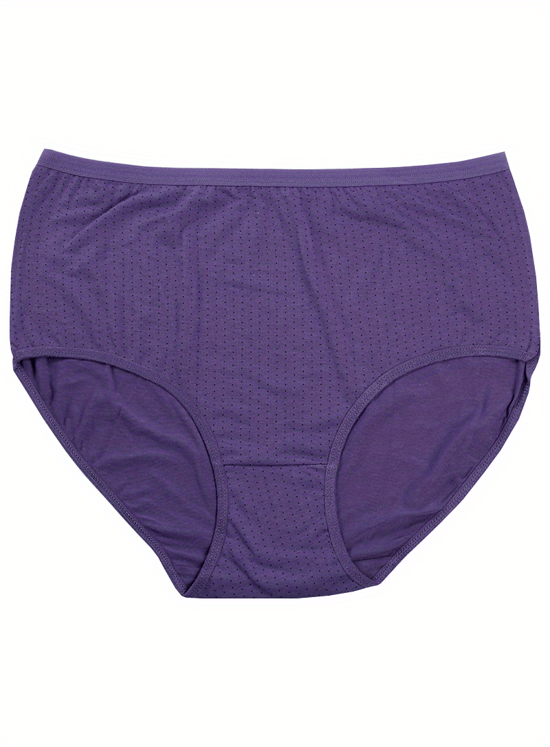 4pcs Women's Plus Size Underwear - Soft Everyday & Special Occasion Panties, Mid-Rise Coverage, Machine Washable - Bulk Pack (Black, Purple, Pink, Beige) - Elegant Basics for Bras & Outfits, Comfortable Undergarments, Versatile Style, Smooth Texture, Multipack Panties, Casual Attire