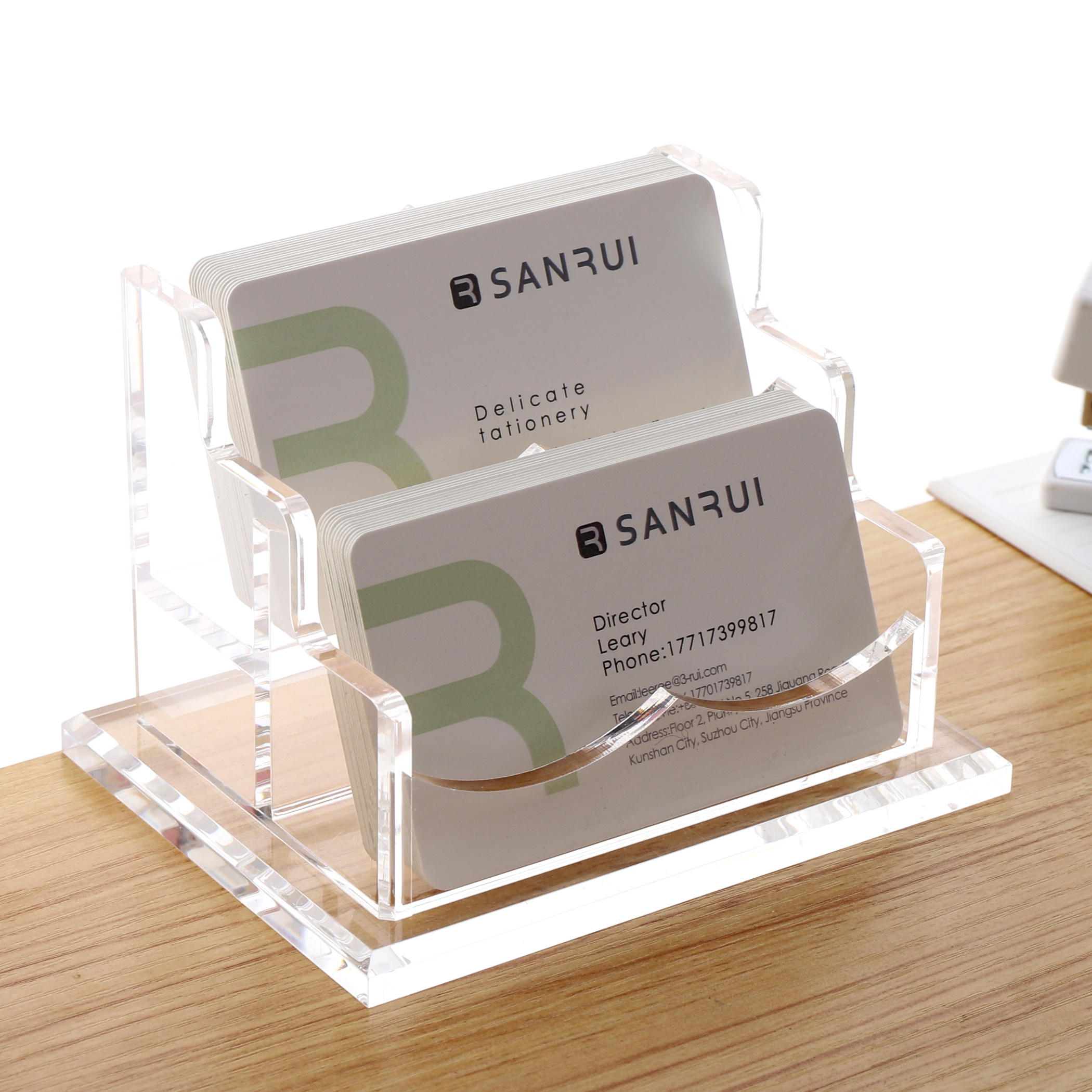 Acrylic Business Card Holder For Desk, Clear Plastic Business Cards Display  Holders Stand, Suitable For Holding 30-60 Business Cards - Temu