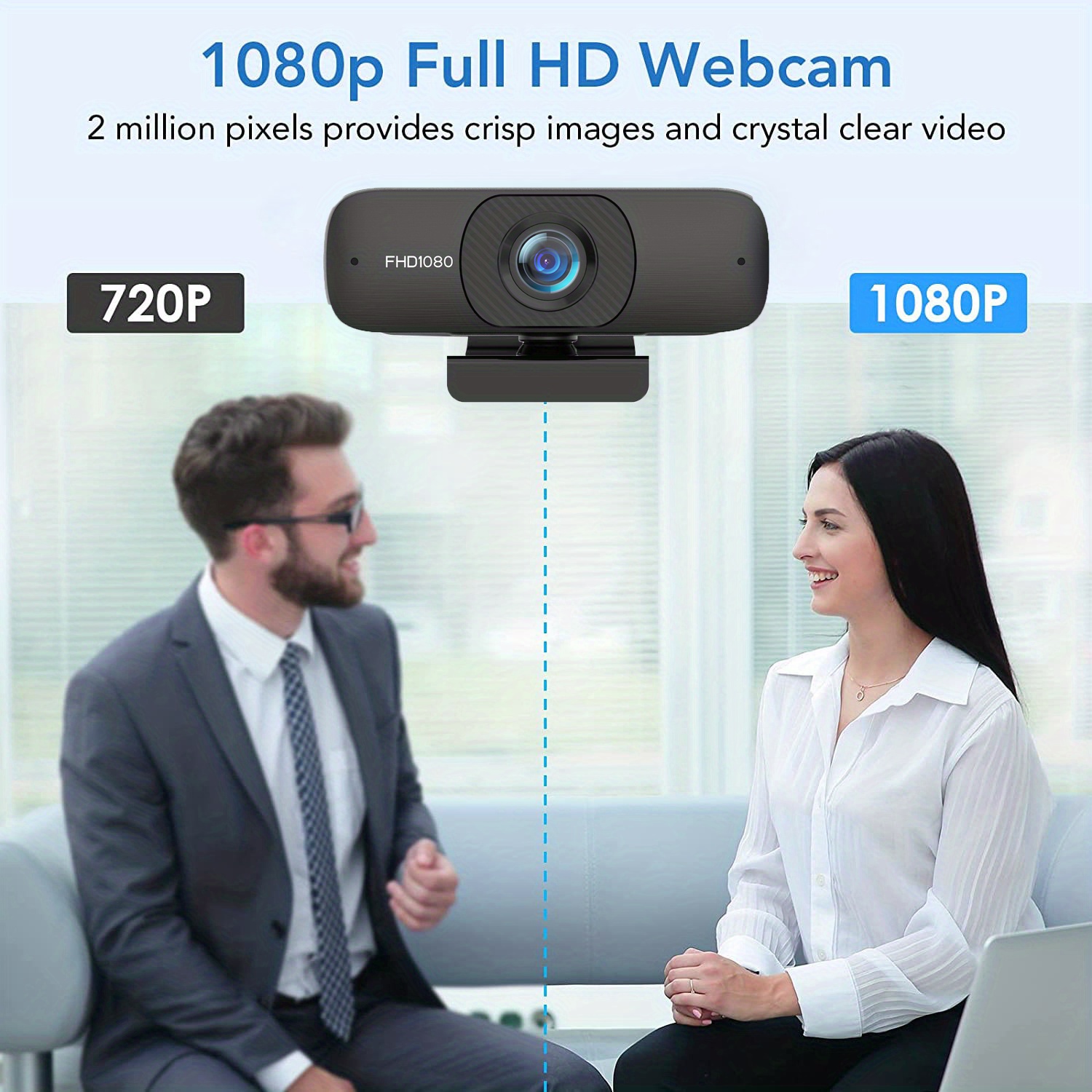 Webcam Genérica Pc Full Hd 1080 Cámara Con Micrófono Usb