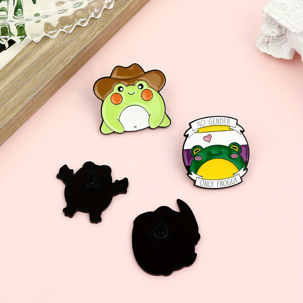 PeachyApricot Frog Pin Cute Kawaii Aesthetic Pins for Backpacks Buttons Bag  Accessories Gifts