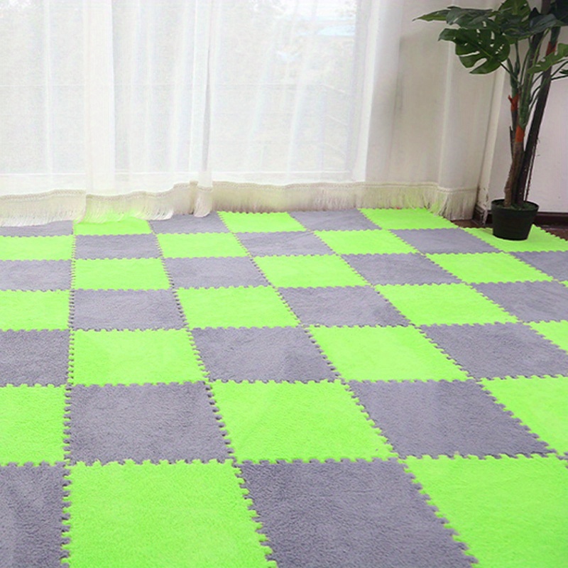 DIY Puzzle Foam Floor Mat Soft PE Interlocking Seamless Square Fluffy Area  Rugs Carpet Surface Protective Floor Tiles Mats For Home Parlor