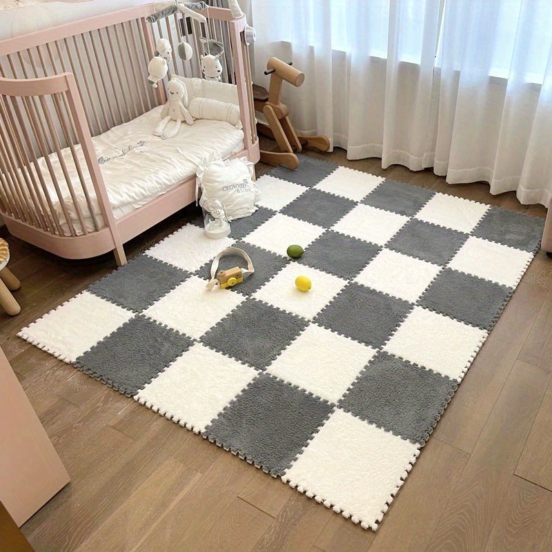 Eva Foam Floor Mat Fluffy Plush Carpet Tiles Interlocking Soft Puzzle Rug  For Home Bedroom Yoga Room Gym Game - Rug - AliExpress