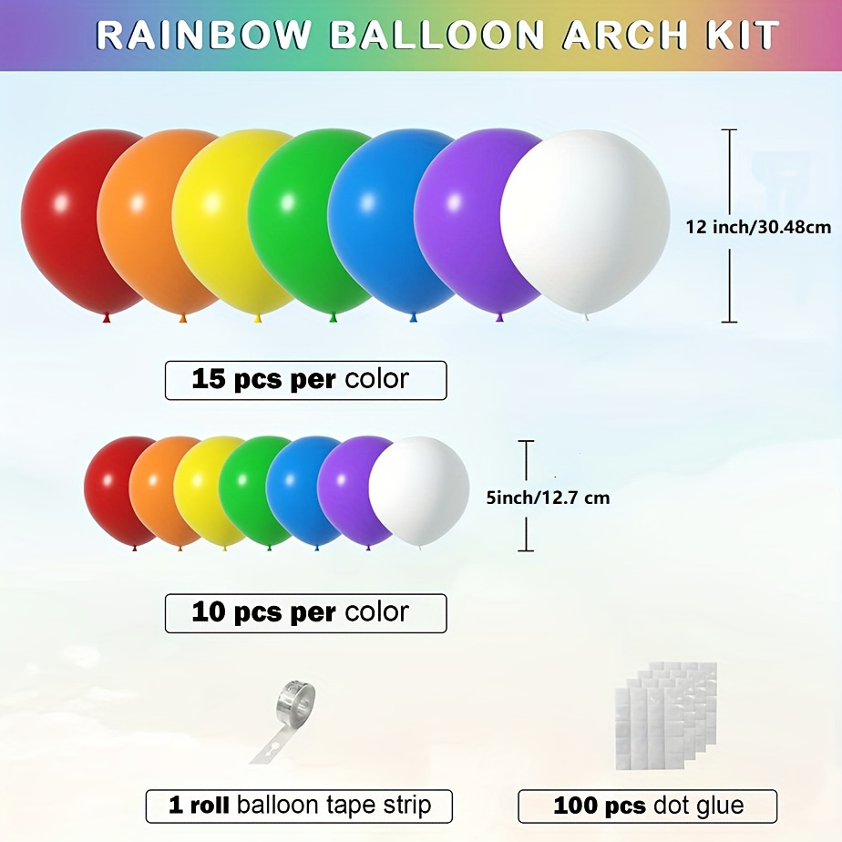 Rainbow Balloons Arch Kit Create A Colorful Festive Rainbow Temu