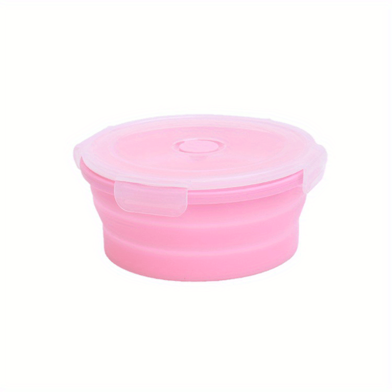 GENEMA 4pcs/set Silicone Folding Bento Lunch Box Collapsible Lunchbox Food  Container Salad Bowl with Lid 