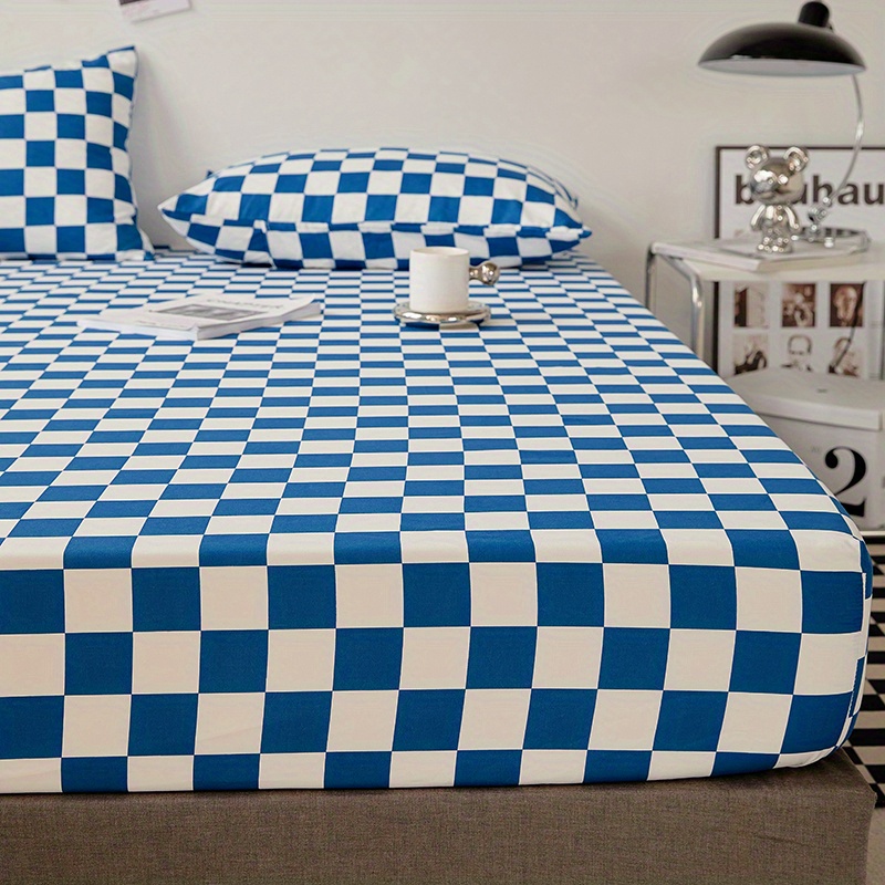 3pcs Conjunto de lençol ajustado, conjunto de roupa de cama macia e  confortável com estampa xadrez, para quarto de dormir, quarto de hóspedes  (1 * lençol ajustado + 2 * fronhas, sem núcleo) - Temu Portugal