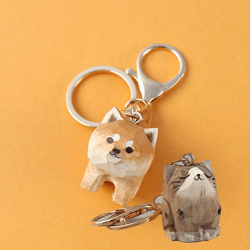 porte-clés emprunte patte d'animal ours chat chien kawaii acier