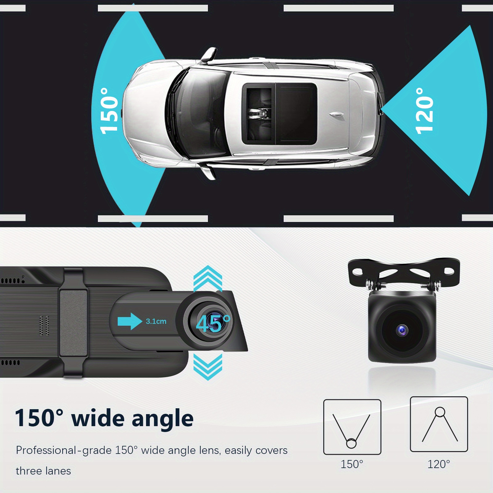 Dash Camera For Cars With Memory Cards Wide Angle Full 1080p - Temu