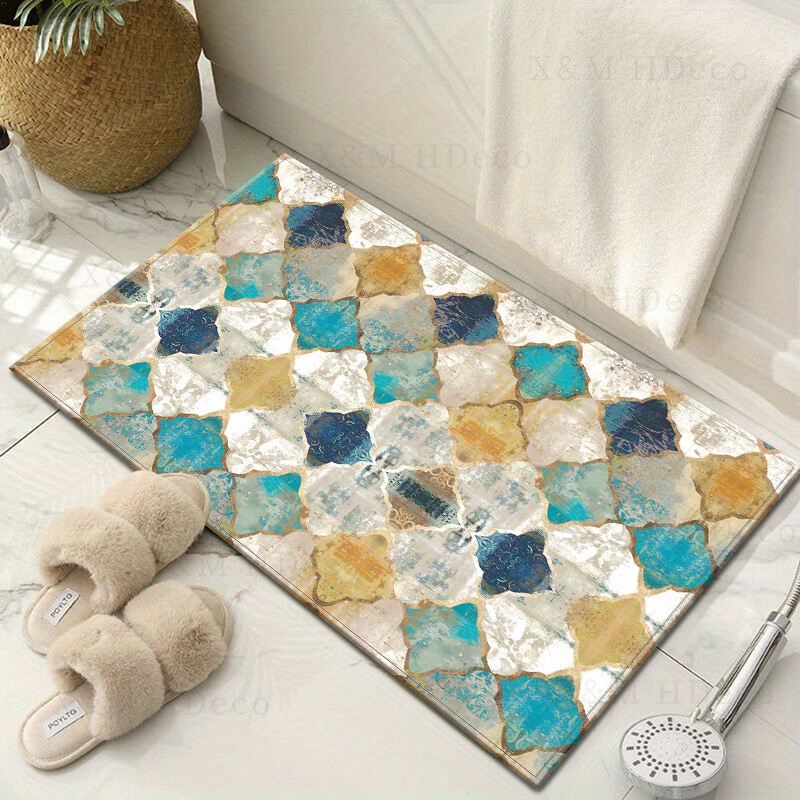 Moroccan Ethnic Style Mat Anti slip Bath Mat Bathroom Small - Temu