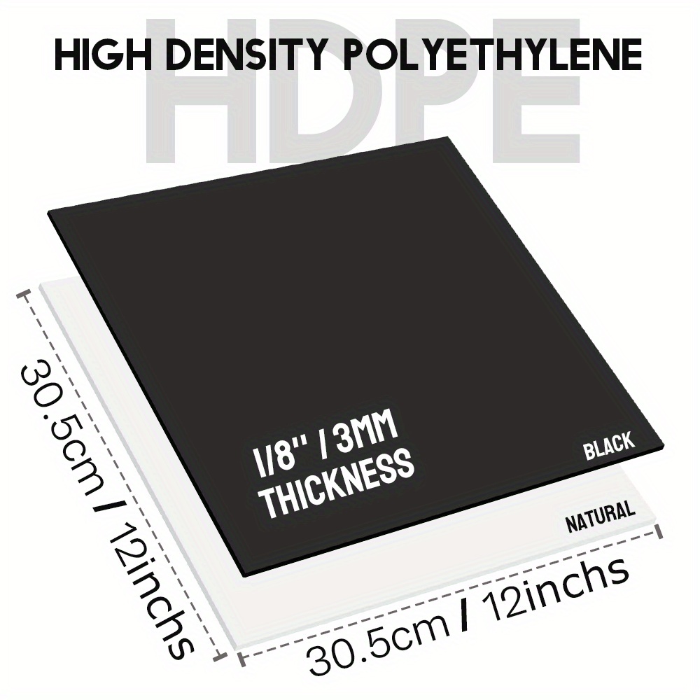 HDPE Plastic Cutting Board- High Density Polyethylene Sheet Black Thin  Opaque