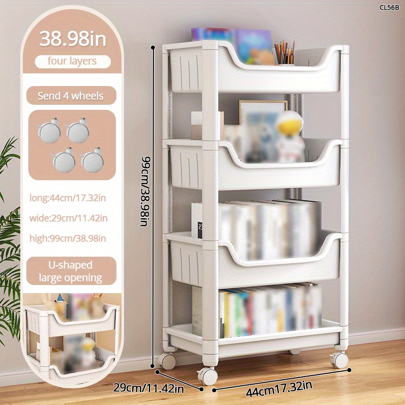 Small Trolley Shelf Floor Mount Storage Rack With Wheels - Temu