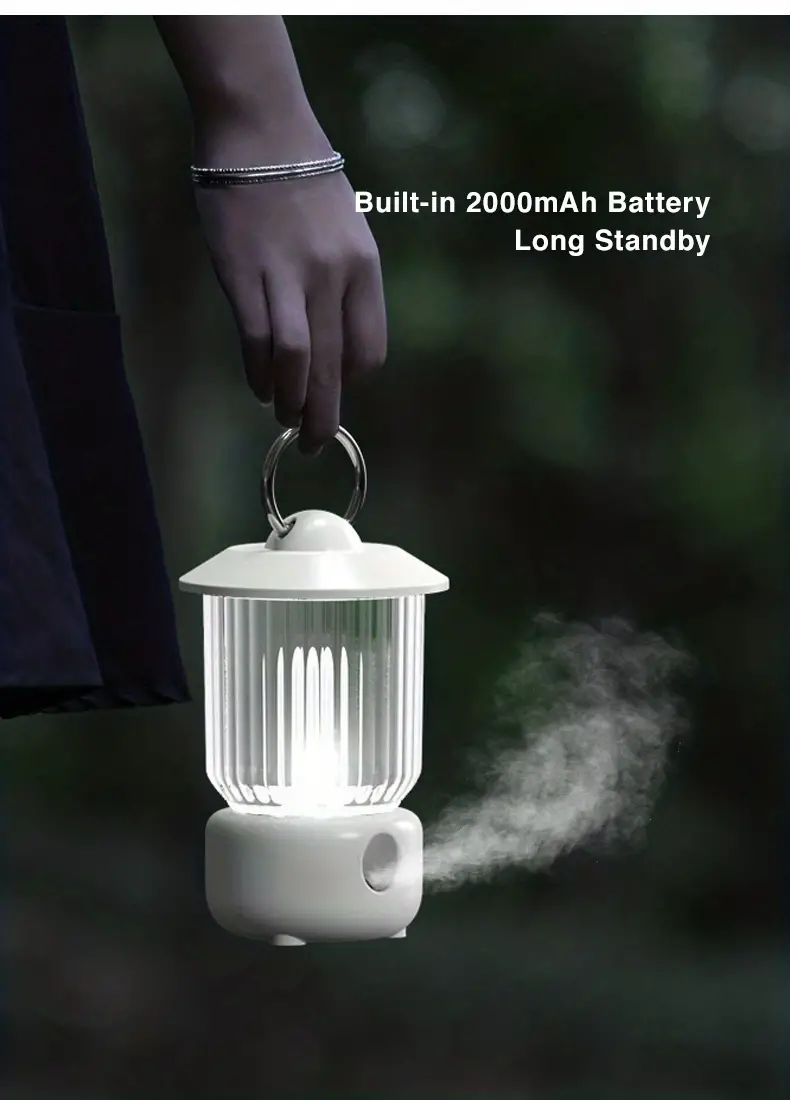 1pc lighthouse mini style spray air humidifier 260ml water tank 2000mah silent ultrasonic humidifier portable moisturizer easy to carry and hang suitable for travel bedroom study office details 15