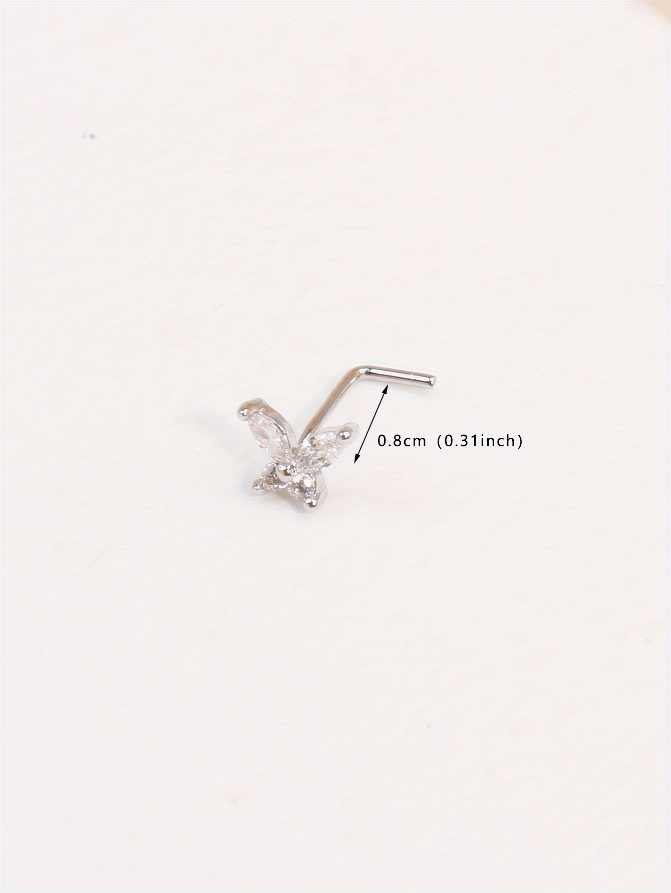 L Shaped Nose Studs Butterfly Screw Nose Rings Stud Women - Temu United ...