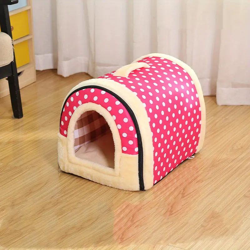 four seasons universal creative cat house plush warm dog nest dog bed soft removable dog house nest details 11