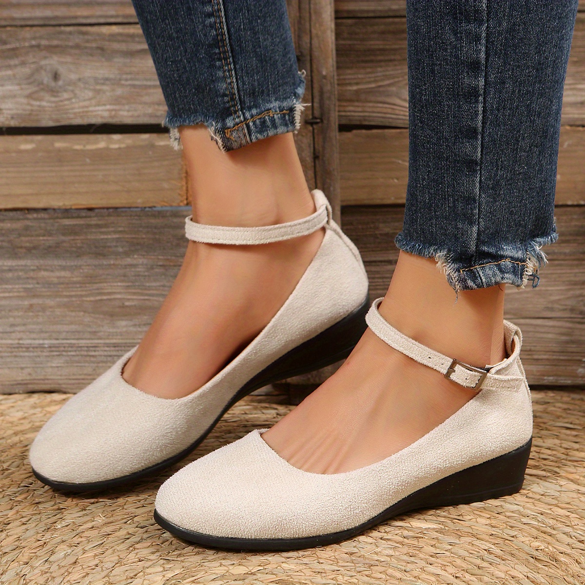 BG TODAYS SALE!! ADJUSTABLE HOOK AND LOOP STRAP WEDGE SHOES FOR LADIES  FASHION HIGH QUALITY
