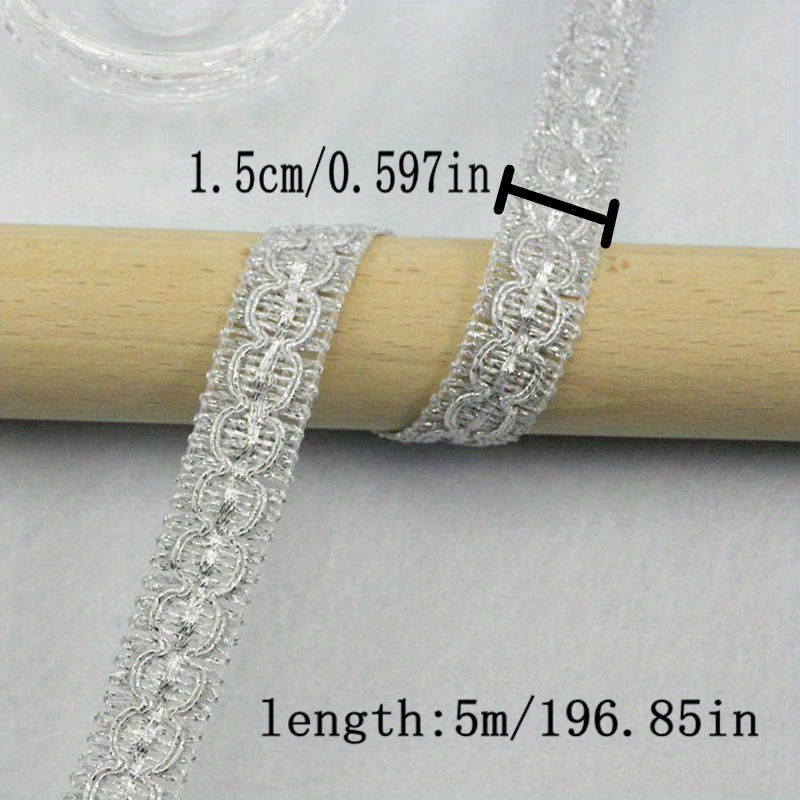 SILVER LACE RHINESTONE TRIM 