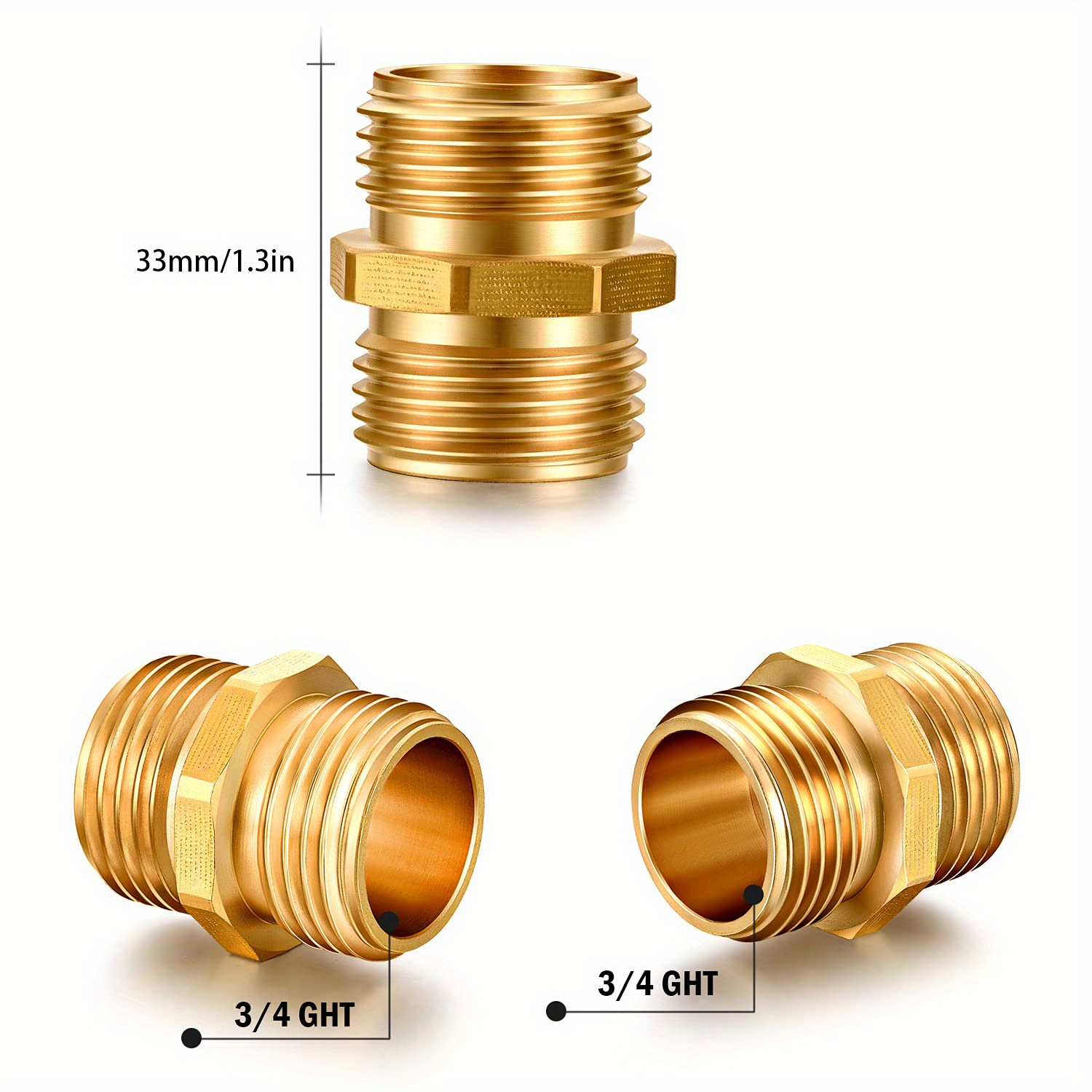 Raccord automatique arrosage accoupleur double mâle droit 19mm Laiton