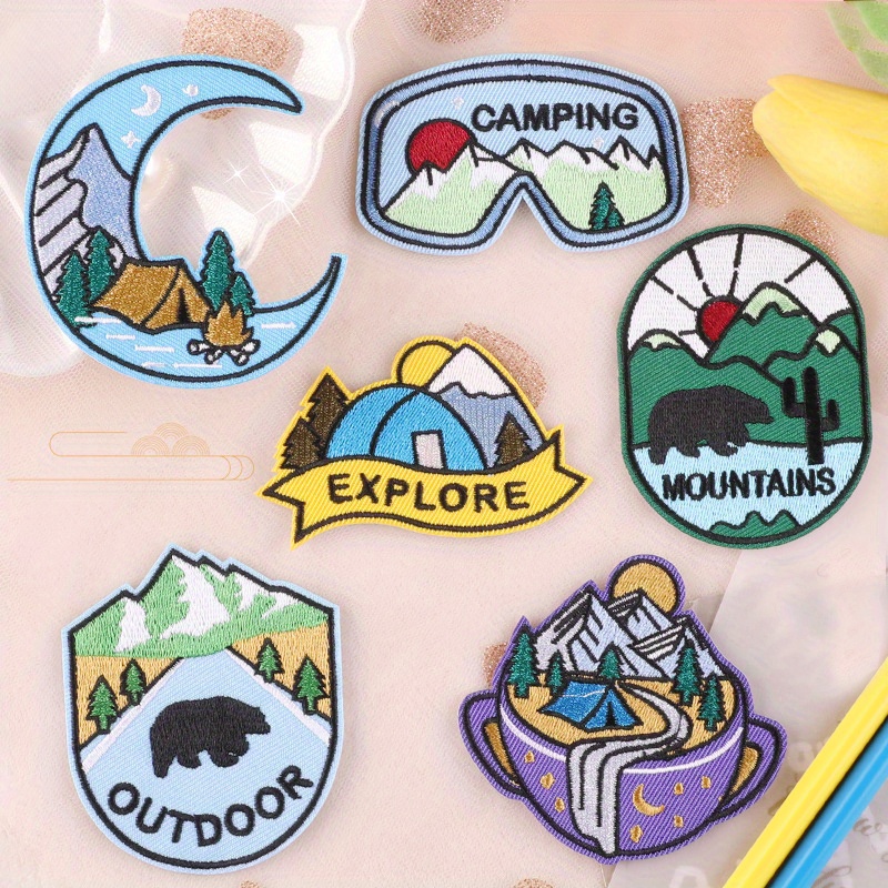 Aesthetic And Cool Outdoors Badges Iron On Patches For Jackets