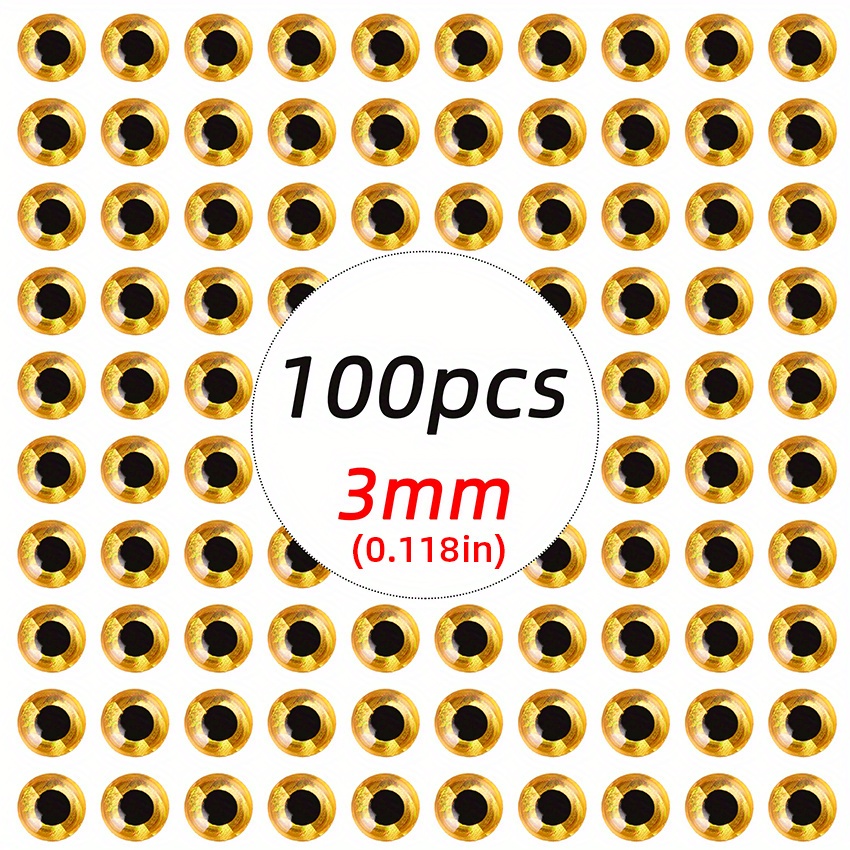 100pcs / Lote Señuelo Pesca Ojos 3d Holográfico 3mm 4mm 5mm - Temu