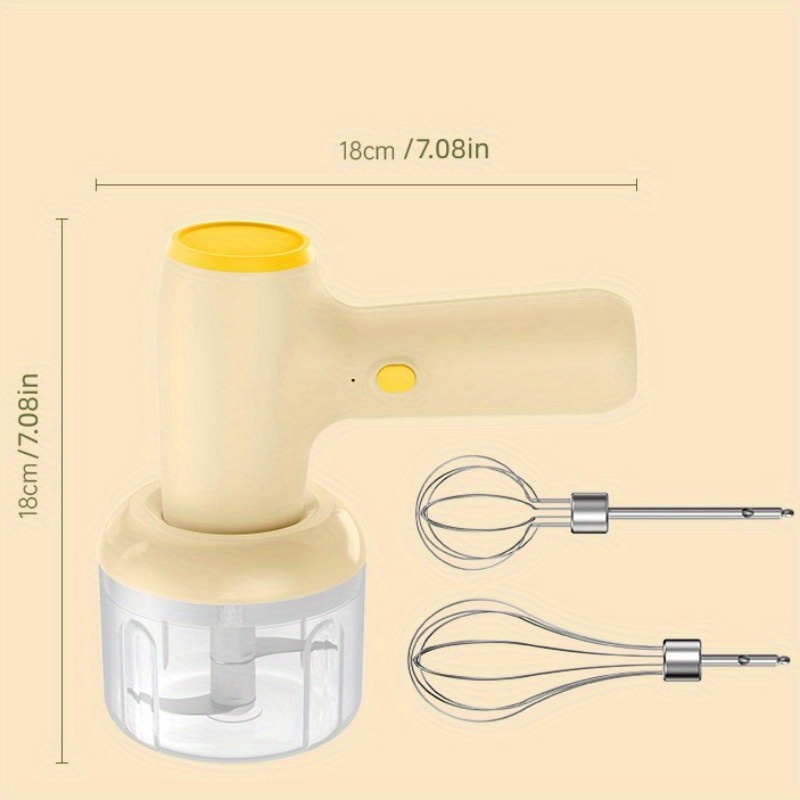 1pc 2 in 1wireless egg beater and food processor handheld garlic and meat electric milk frother portable mixer manual electic portable blender small appliance coffee accessories kitchen accessories details 12