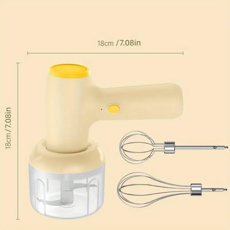 1pc 2 in 1wireless egg beater and food processor handheld garlic and meat electric milk frother portable mixer manual electic portable blender small appliance coffee accessories kitchen accessories details 12