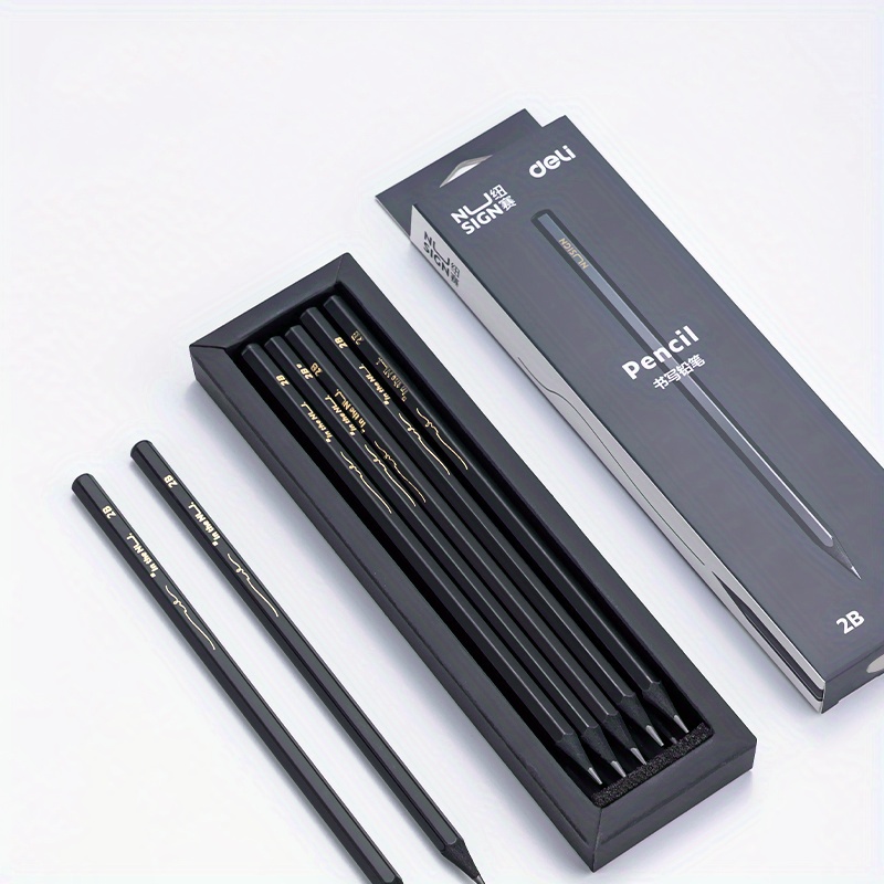 DELI Natural Wooden Pencil 2B HB 10PCS Pack Black Lead Office